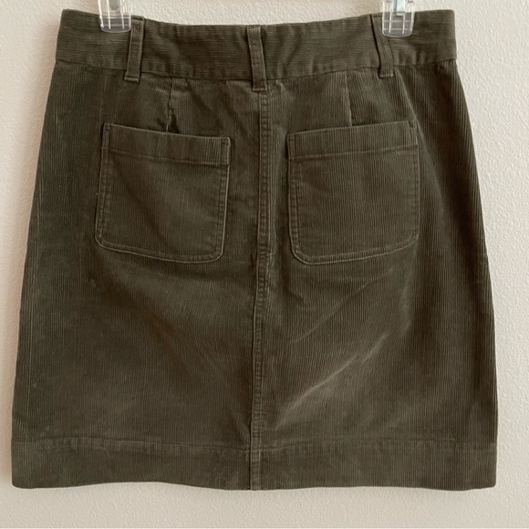 Sahalie Corduroy Mini Skirt With Pockets Olive Green Size 4 - Picture 2 of 5